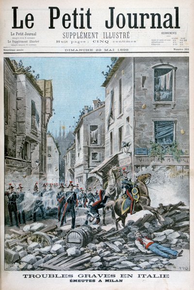 Vakavia häiriöitä ja mellakoita Milanossa, Italiassa, 1898 tekijältä Henri Meyer