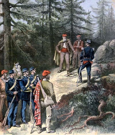 Corsican Bandit, Jacques Bellacoscia, Antautuminen poliisille, 1892 tekijältä Henri Meyer