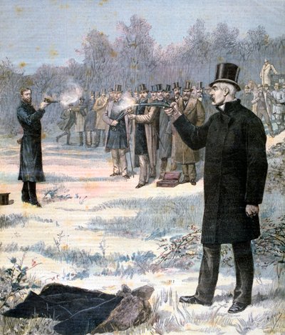 Paul Derouleden ja Georges Clemenceaun kaksintaistelu, 1893 tekijältä Henri Meyer
