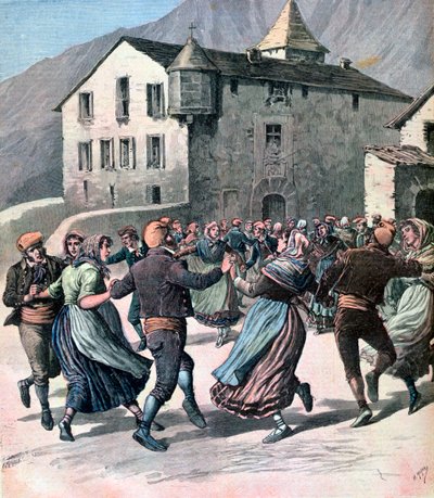 The Farandole, Andorra, 1891 tekijältä Henri Meyer