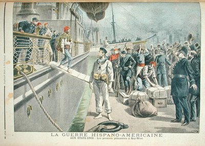 Ensimmäiset vangit Key Westissä Espanjan Amerikan sodan aikana, Le Petit Journal, 8. toukokuuta 1898 tekijältä Henri Meyer