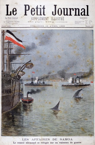 Saksan konsuli etsii turvaa saksalaisella sota-aluksella, 1899 tekijältä Henri Meyer