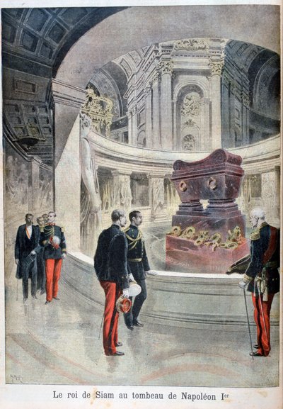 Siamin kuningas Napoleon I:n haudalla, Pariisi, 1897 tekijältä Henri Meyer
