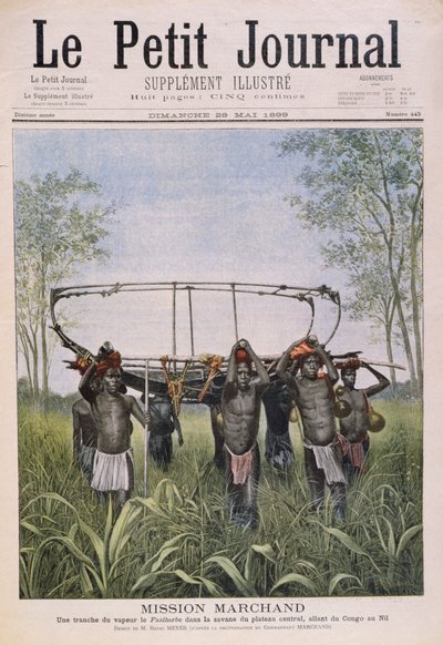 Marchandin lähetyskenttä matkalla Kongosta Niilille, Le Petit Journal, 28. toukokuuta 1899 tekijältä Henri Meyer