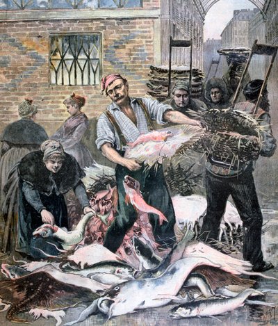 Kalamarkkinat, Pariisi, 1893 tekijältä Henri Meyer