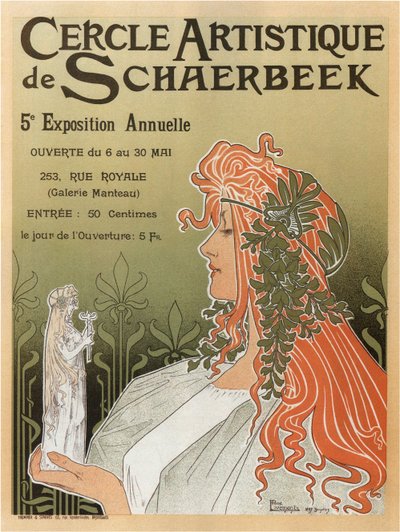 Schaerbeekin taiteellinen klubi, 5. vuosinäyttely, 1897 tekijältä Henri Henri Antoine Théodore Livemont