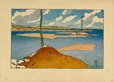 Chéruette-majakka laskuveden aikaan (Saint-Briac) tekijältä Henri Rivière