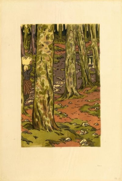 Pyykinpesu metsässä Loguivyssa tekijältä Henri Rivière