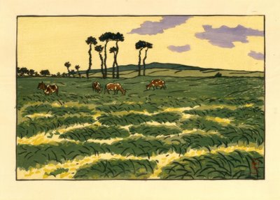 Lehmät Garde-Guérinin (Saint-Briac) pellolla tekijältä Henri Rivière