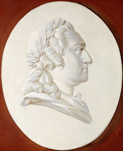 Kuningas Ludvig XV:n muotokuva, rintakuva, maalatussa ovaalissa, Trompe l