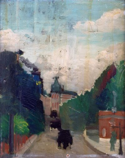 Luonnos, näkymä Palais du Métropolitainin palatsista. tekijältä Henri Rousseau
