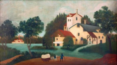 Hitch tehtaan edessä tekijältä Henri Rousseau