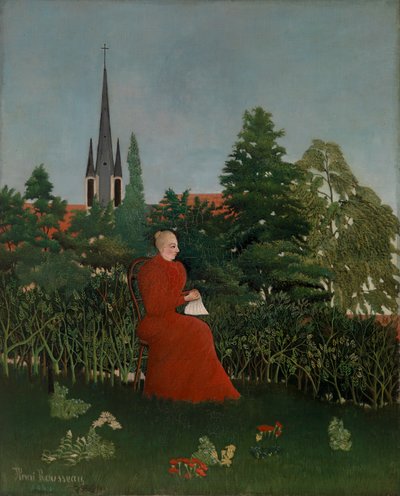 Naisen muotokuva maisemassa tekijältä Henri Rousseau