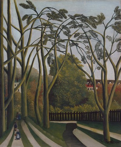 Bièvren ranta lähellä Bicêtreä, n. 1908-09. tekijältä Henri Rousseau