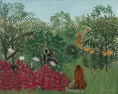 Trooppinen metsä apinoineen tekijältä Henri Rousseau