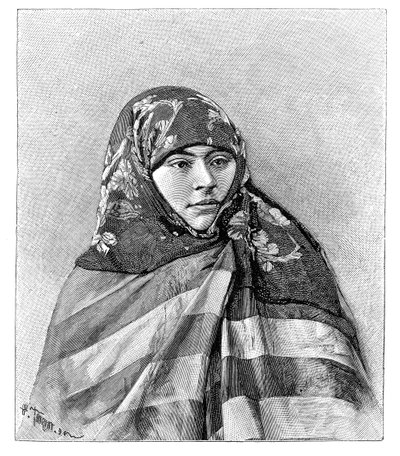 Nainen Brussasta, Turkista, 1895. tekijältä Henri Thiriat