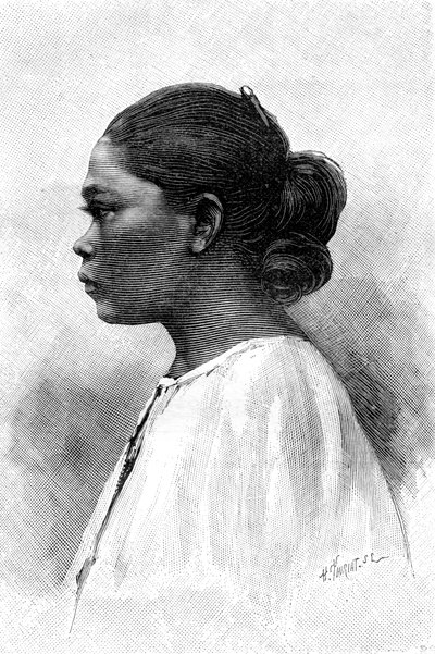 Malesialainen nainen, 1800-luku tekijältä Henri Thiriat