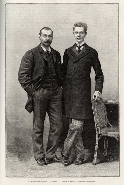 Muotokuvia tutkimusmatkailijoista Gabriel Bonvalotista (1853-1933), tarinan kirjoittajasta ja prinssi Henri d