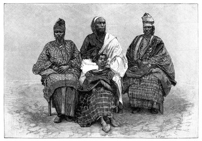 Toucouleur Types, The Interpreter Alpha Sega ja hänen sisarensa, 1800-luvun loppu. tekijältä Henri Thiriat