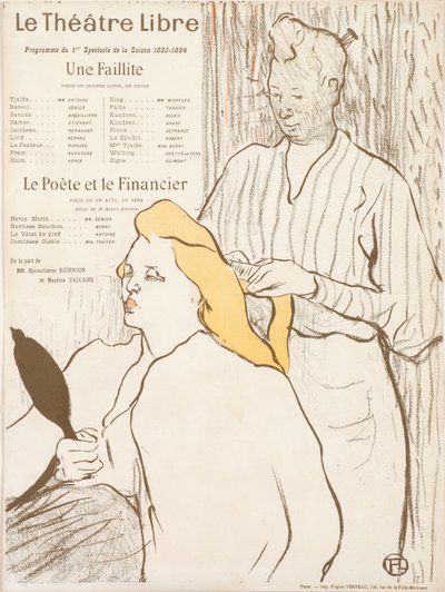 The Hairdresser - Free Theater Program, 1893. tekijältä Henri Toulouse Lautrec de
