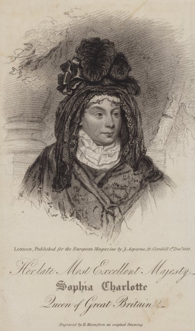 Charlotte of Mecklenburg-Strelitz, kuningas Yrjö III:n kuningatar puoliso tekijältä Henri after Meyer