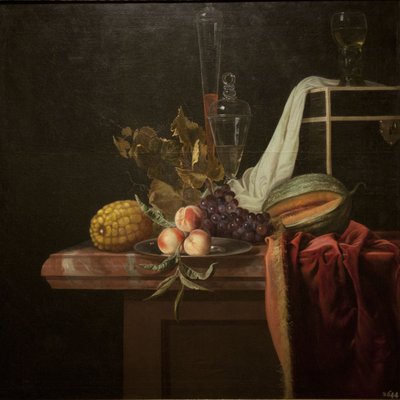 Asetelma lasilla ja hedelmillä, n. 1675 tekijältä Henri de Fromantiou