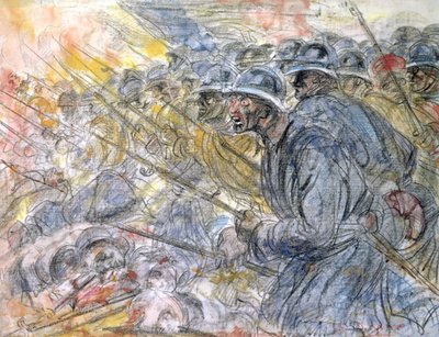 The Assault, Verdun (kynä ja wc paperilla) tekijältä Henri de Groux