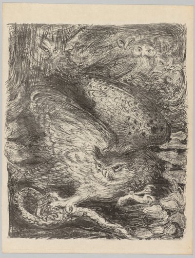 The Vintages!: Seitsemän pöllöä ja käärme, c. 1900. tekijältä Henri de Groux