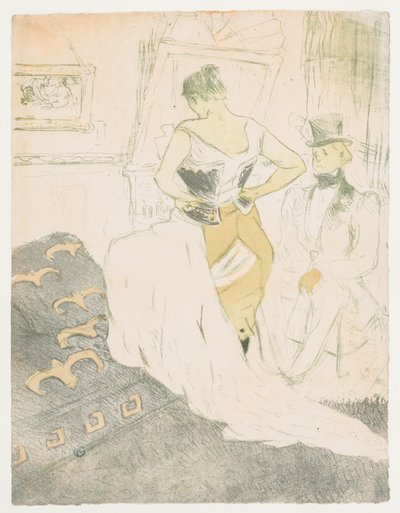 Elles: Nainen korsetissa tekijältä Henri de Toulouse-Lautrec