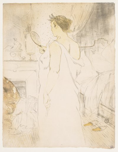 Elles: Nainen käsipeilillä tekijältä Henri de Toulouse-Lautrec
