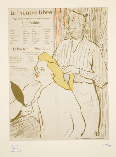 Kampaaja, Théâtre Libre -teatterin ohjelma. tekijältä Henri de Toulouse-Lautrec