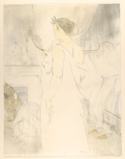 Katsomassa peiliin, sarjasta "Elles" tekijältä Henri de Toulouse-Lautrec