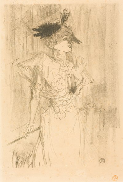 Neiti Marcelle Lender seisomassa tekijältä Henri de Toulouse-Lautrec