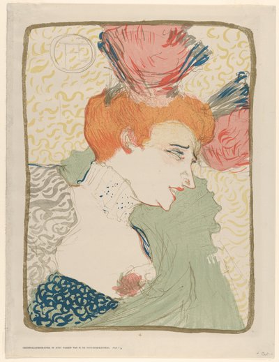 Mademoiselle Marcelle Lenderin muotokuvarintakuva tekijältä Henri de Toulouse-Lautrec
