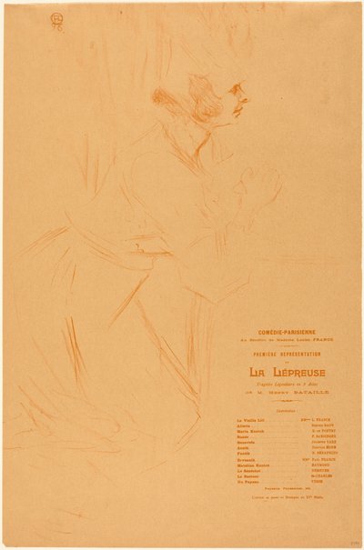 Ohjelma teokseen "La lépreuse" tekijältä Henri de Toulouse-Lautrec