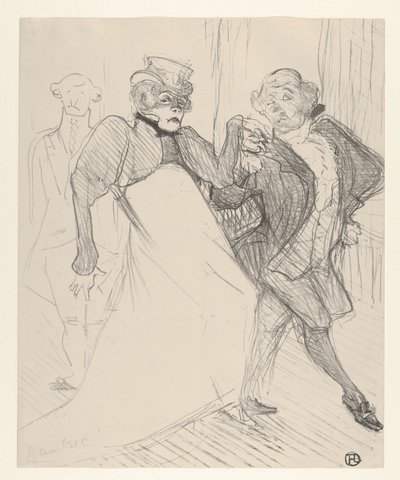 Réjane ja Galipaux näytelmässä "Madame Sans-Gêne" tekijältä Henri de Toulouse-Lautrec