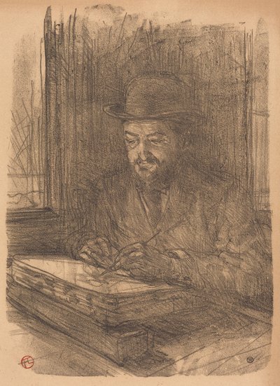 The Fine Printmaker Adolphe Albert (Hyvä kaivertaja – Adolphe Albert) tekijältä Henri de Toulouse-Lautrec
