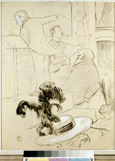 Oopperan suuret konsertit: Ambroise Thomas todisti Francesca da Riminin, n. 1896, harjoituksen (poiliinimuste siveltimellä, lyijykynä, valkoinen guassi ja hiilet paperilla, tekijältä Henri de Toulouse Lautrec