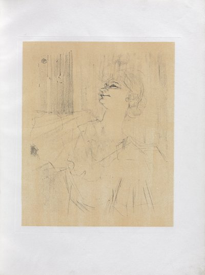Yvette Guilbert - englantilainen sarja: Menilmontant de Bruant tekijältä Henri de Toulouse-Lautrec