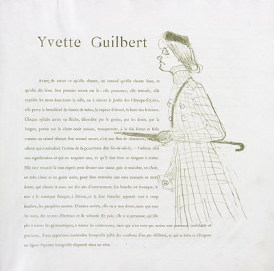 Yvette Guilbert-French-sarja: nro 1 tekijältä Henri de Toulouse-Lautrec