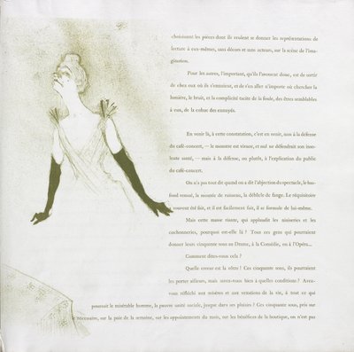 Yvette Guilbert-French-sarja: nro 4 tekijältä Henri de Toulouse-Lautrec
