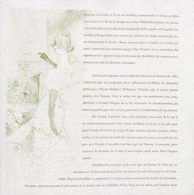 Yvette Guilbert-French-sarja: nro 6 tekijältä Henri de Toulouse-Lautrec