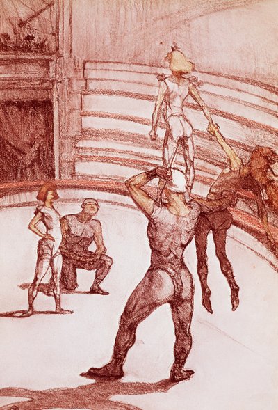 Akrobaatit (pastelli) tekijältä Henri de Toulouse Lautrec