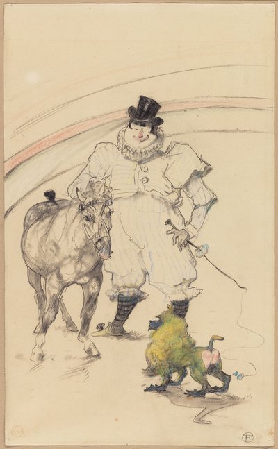 Sirkuksessa: Koulutettu poni ja paviaani tekijältä Henri de Toulouse Lautrec
