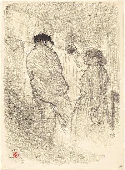 Theatre-Libressä: Antoine huolissaan Au Théatre-Libre: Antoine huolissa, 189 tekijältä Henri de Toulouse Lautrec