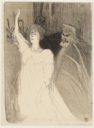 Bartet ja Mounet-Sully, Antigonessa tekijältä Henri de Toulouse Lautrec