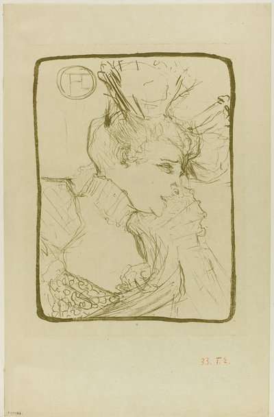 Mademoiselle Marcelle Lenderin rintakuva tekijältä Henri de Toulouse Lautrec