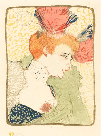 Mllen rintakuva. Marcelle Lender (Mlle. Marcelle Lender, rintakuva) tekijältä Henri de Toulouse Lautrec