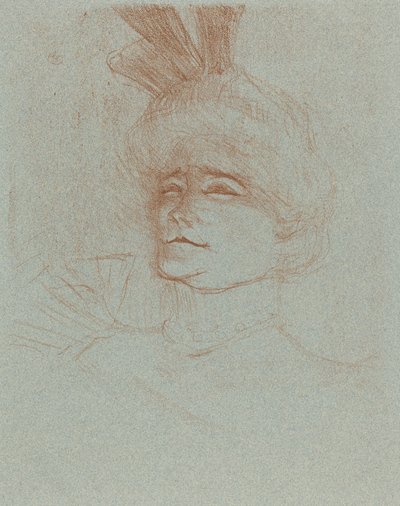 Mlle Marcelle Lenderin rintakuva, kolme neljäsosaa tekijältä Henri de Toulouse Lautrec