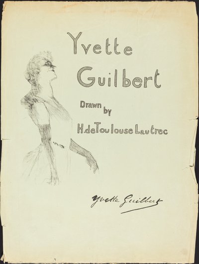Kansi, Yvette Guilbert, 1898. tekijältä Henri de Toulouse Lautrec